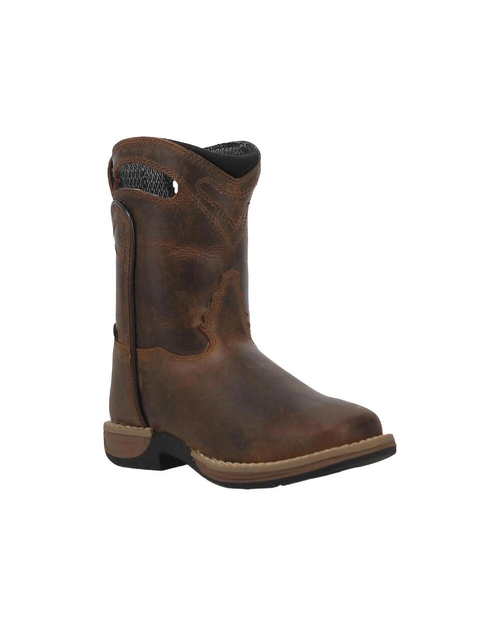 NEW DAN POST. kid's hayden square toe leather boots in brown